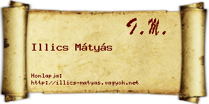 Illics Mátyás névjegykártya